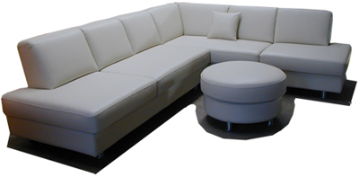 Ledercouch weiss